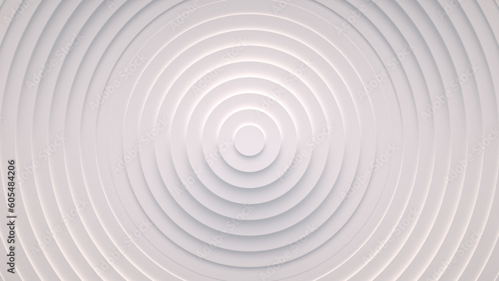 Wave from concentric circles, rings on the surface. Bright, milky radio wave abstract background