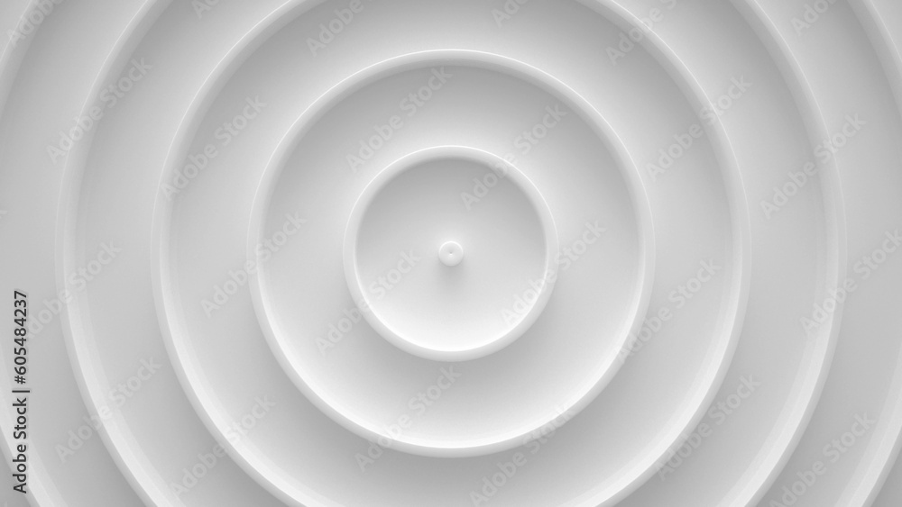 Obraz premium Wave from concentric circles, rings on the surface. Bright, milky radio wave abstract background.