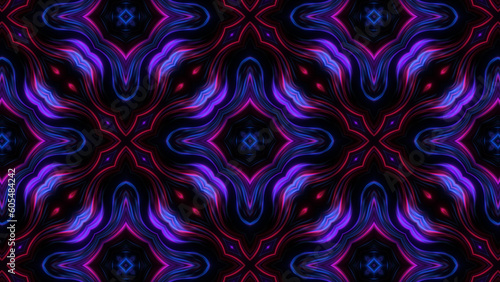 Fototapeta Naklejka Na Ścianę i Meble -  Fractal swirl stripped background. Kaleidoscope