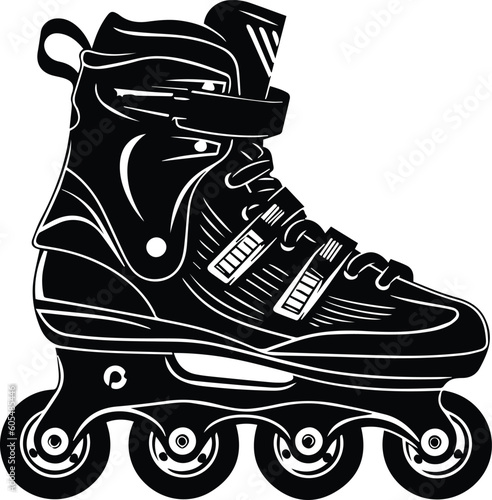 Inline Skates Logo Monochrome Design Style
 photo