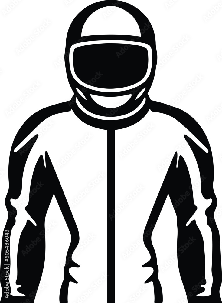 Speed Skating Suit Logo Monochrome Design Style
