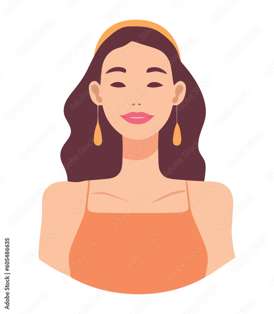 Beautiful young woman with cute hairstyle smiling Beautiful young woman with cute hairstyle smiling