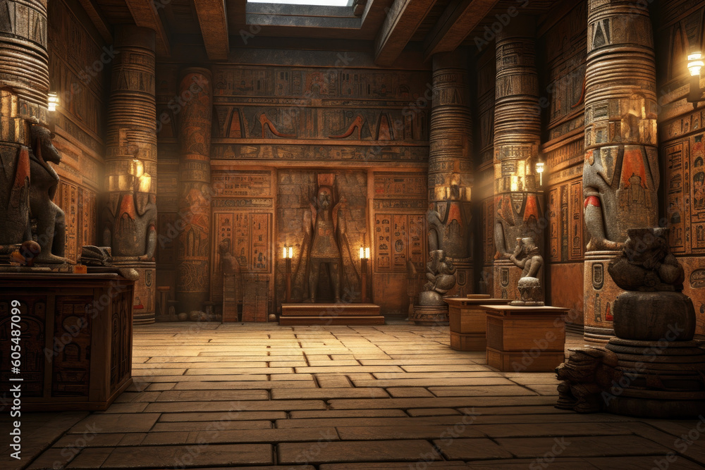 Interior of a Egyptian pyramid created with Generative AI Interior of a Egyptian pyramid created with Generative AI