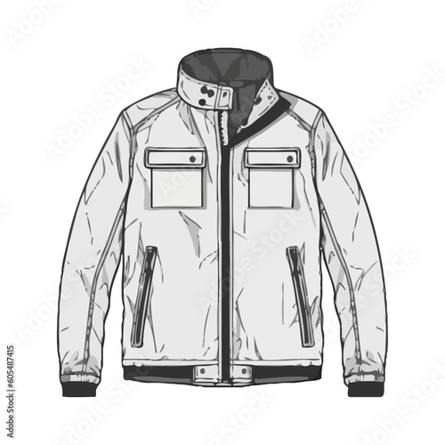 Fashionable men winter coat with pockets