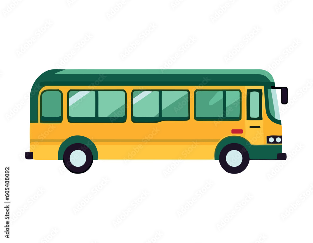 yellow tour bus transport vector