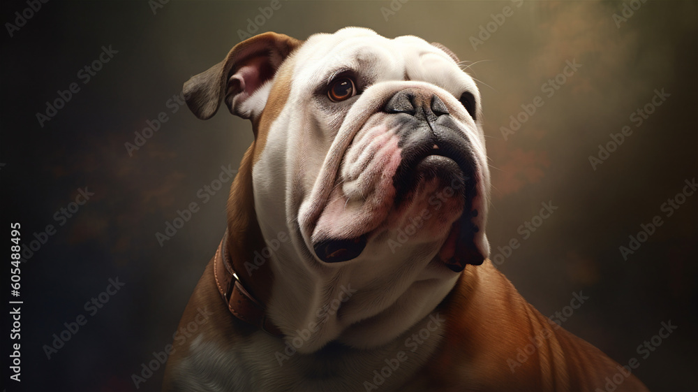 Generative AI Illustration of A Bulldog