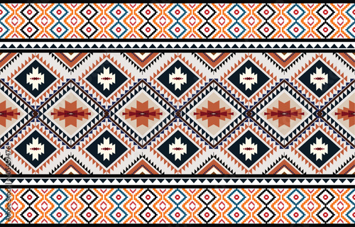 Geometric Ethnic Patterns. American, African,Western, Aztec, motif striped, and bohemian pattern styles. designed for background,wallpaper,print, carpet,wrapping,tile,salong, batik.vector illustration