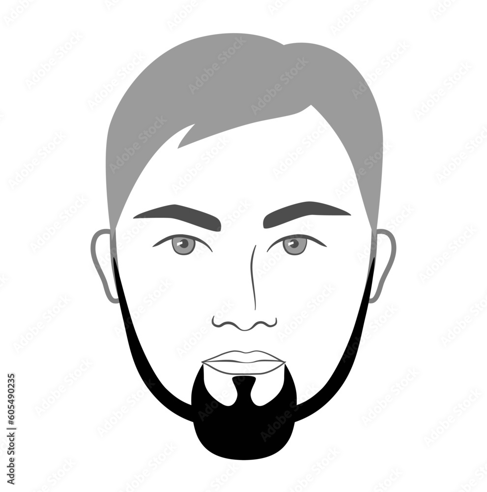 Stockvector Chin Strap Goatee Beard style men in face illustration Facial hair mustache. Vector
