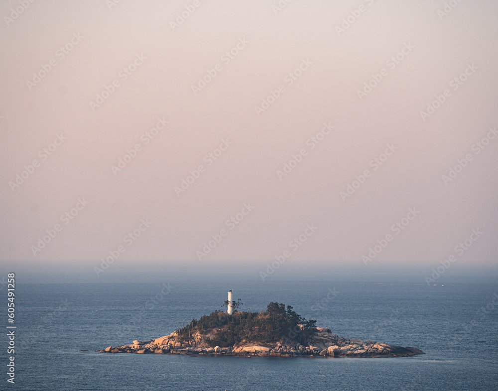 An island view from the coast