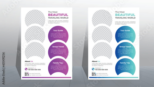 Unique modern travel flyer template