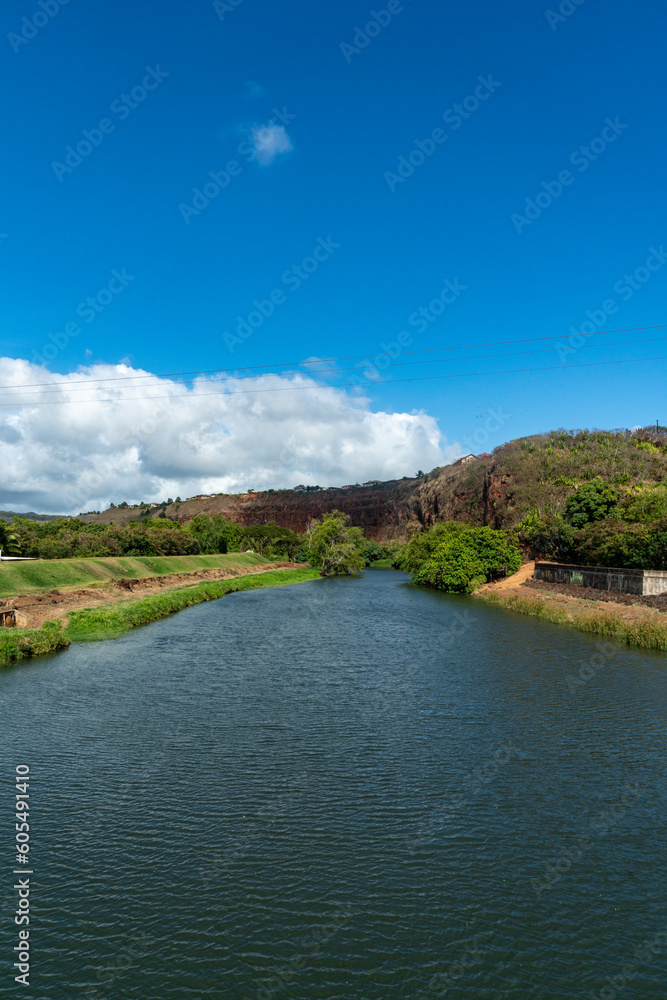 View of the river in Kauai County in Kauai, Hawaii View of the river in Kauai County in Kauai, Hawaii
