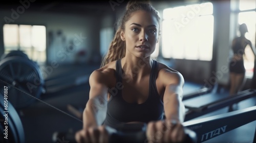 Building Dreams  Portraying the Journey of a Fit Woman in the Gym  generative ai