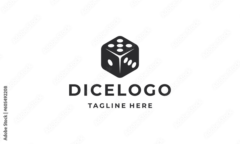 Dice on black logo icon design vector Dice on black logo icon design vector