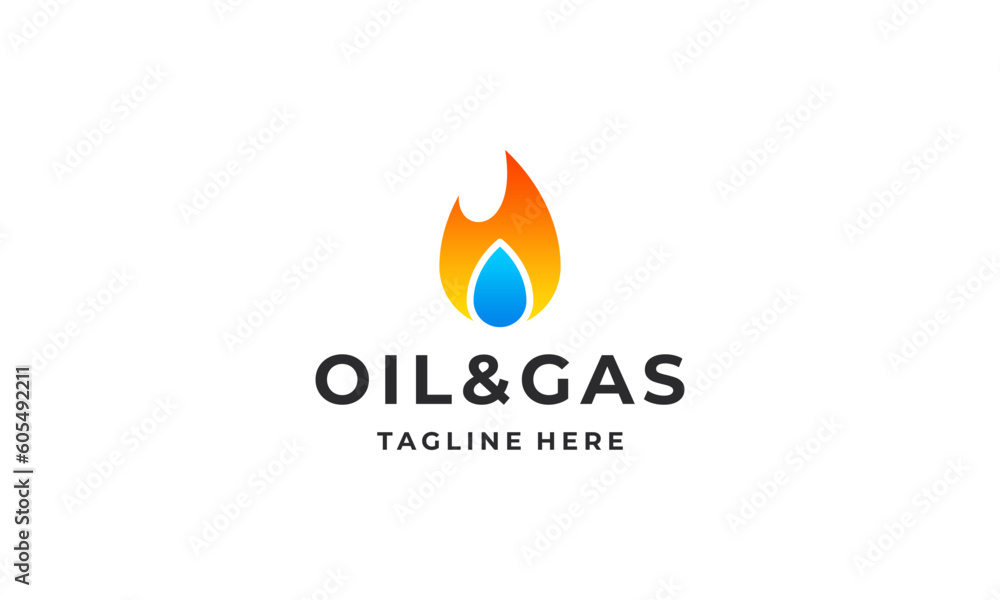 Oil and gas logo design vector