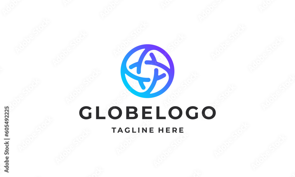 Globe simple abstract modern logo design vector Globe simple abstract modern logo design vector