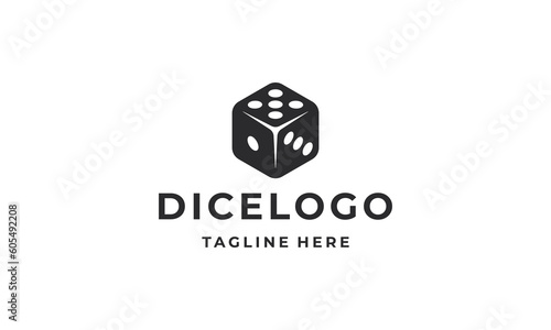 Photography Dice on black logo icon design vector