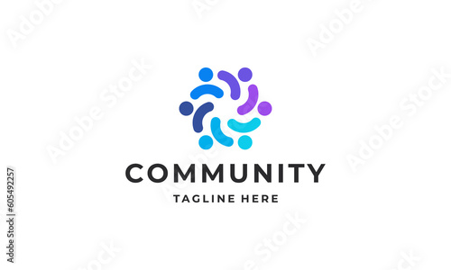Community people, social community, human family logo abstract design vector