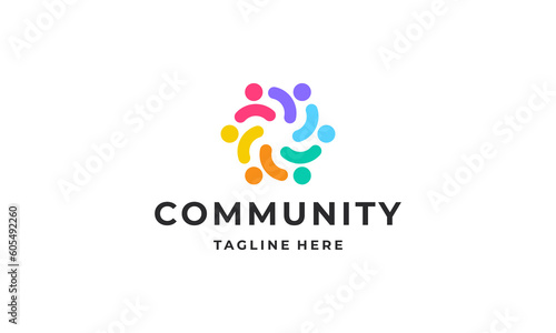 Community people  social community  human family logo abstract design vector