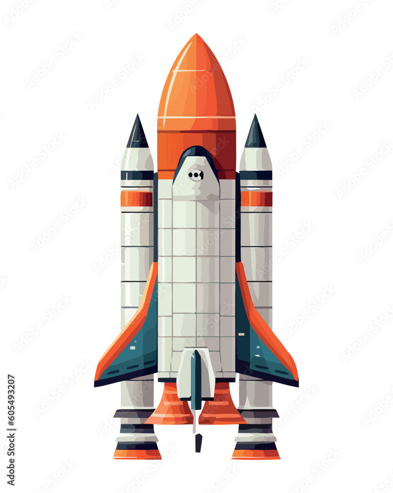 Naklejka premium rocket flying into space scene