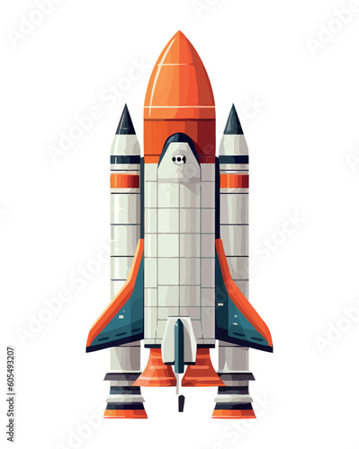 rocket flying into space scene