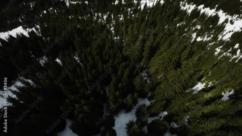 Aerial Flying over the Snow Covered Canadian Mountain Landscape. British Columbia, Canada. Dynamic Cinematic Aerial Flying over the Snow Covered Canadian Mountain Landscape. British Columbia, Canada. Dynamic Cinematic