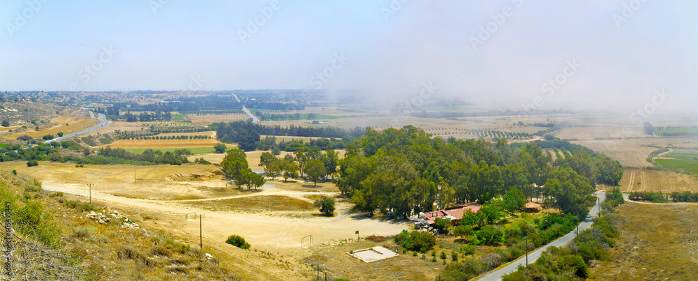 Panoramic aerial view of Kuroni village, Cyprus