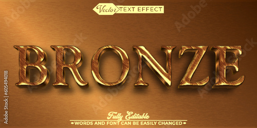 Worn Metallic Bronze Vector Editable Text Effect Template