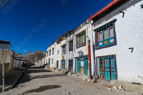 Tibetan houses in Lo Manthang, capital of the Kingdom of Mustang, Himalayas, Nepal, Asia photo