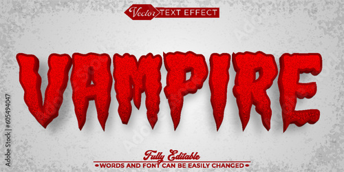 Horror Red Vampire Vector Editable Text Effect Template