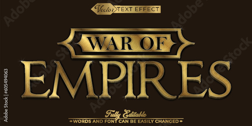 War of Empires Golden Editable Text Effect Template