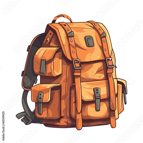 leather backpack equipment icon