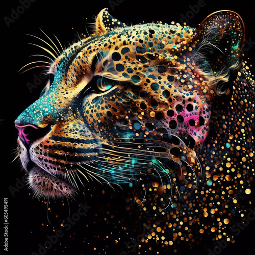 Leopard close-up. Illustration Generative ai