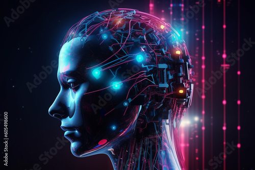 Concept of artificial intelligence and big data background banner  futuristic technology