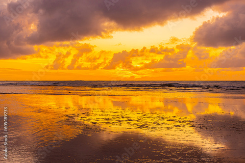 Sunset Reflection on Tide Pool  Ke e Beach  Kauai  Hawaii  USA