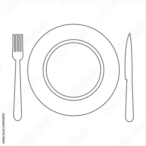 Table manner dining etiquette icon, ilustration design for education, cutlery icon,Forks, knife,plate restaurant business.