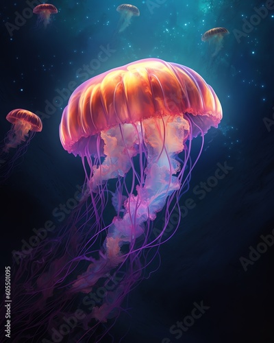 jelly fish in aquarium, bioluminescence