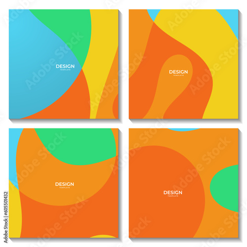 set of abstract summer colorful background illustration