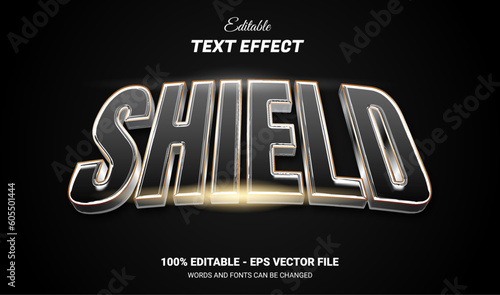 3d shield editable text effect