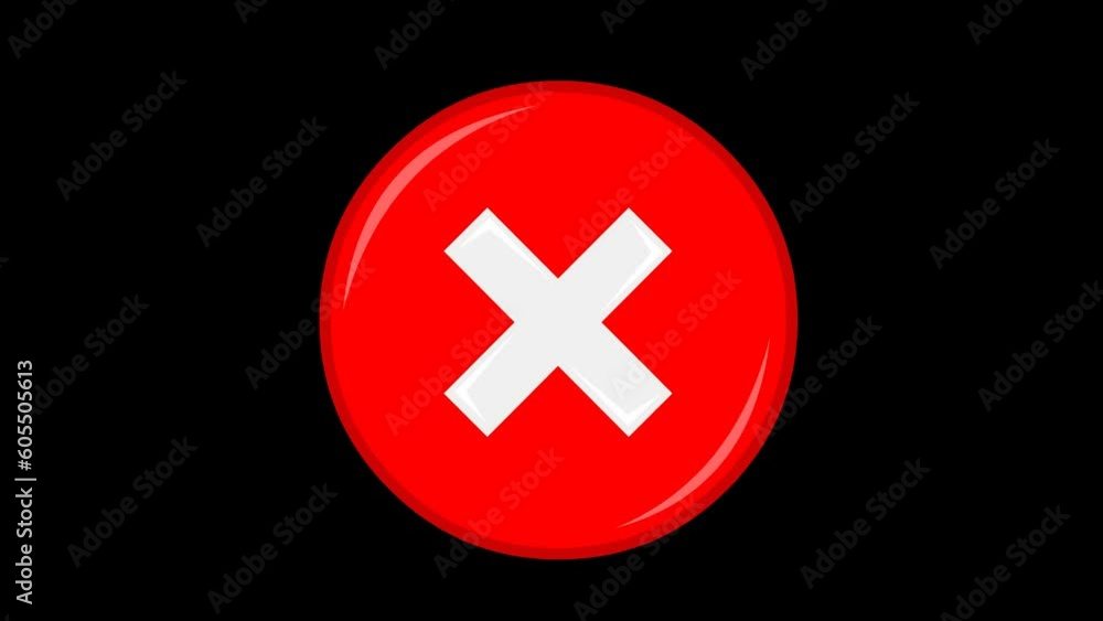 video animation icon error of a cross with a circular base, on a transparent background with zero alpha channel video animation icon error of a cross with a circular base, on a transparent background with zero alpha channel