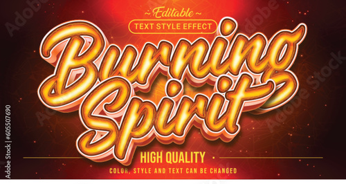 Editable text style effect - Burning Spirit text style theme.