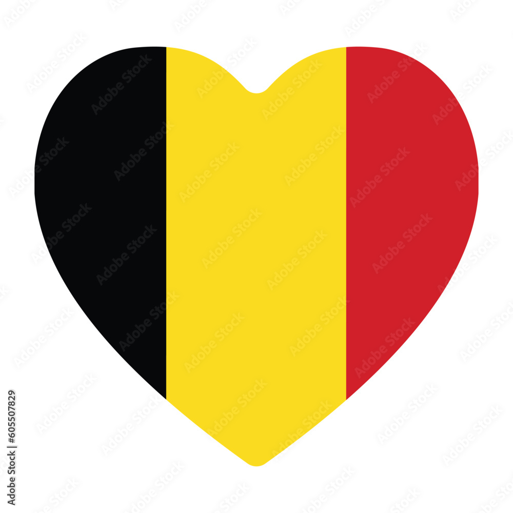 Flag of Belgium in heart shape Flag of Belgium in heart shape