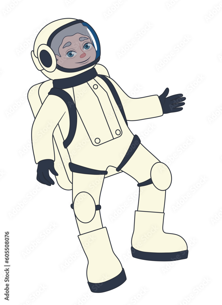 Astronaut in space suit on white background Astronaut in space suit on white background