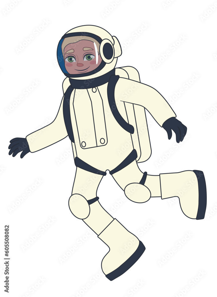 Astronaut in space suit on white background Astronaut in space suit on white background