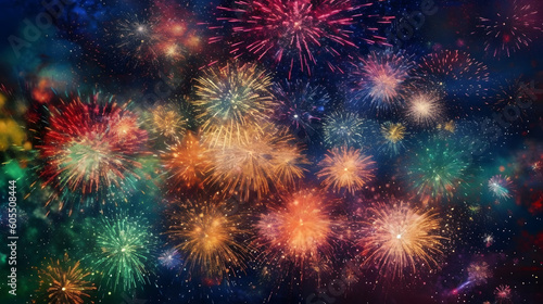 夜空に舞う花火の魔法 No.020 | The Enchanting Magic of Dancing Fireworks Generative AI