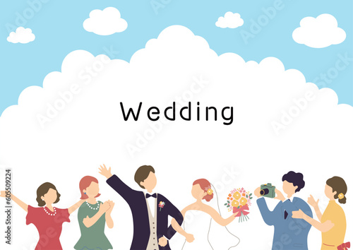 ウエディング　青空背景