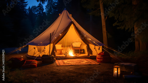 自然・焚き・星空・冒険・火キャンプの魅力を捉えたアート No.012   Capturing the Essence of Camping: A Vivid Artistic Journey Generative AI © Lumin5e616f1