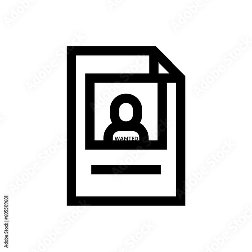 wanted people poster icon with black color