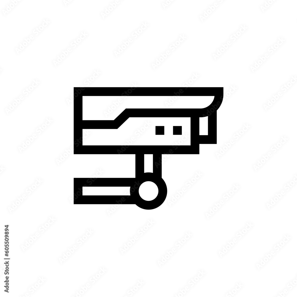 cctv surveillance camera icon with black color