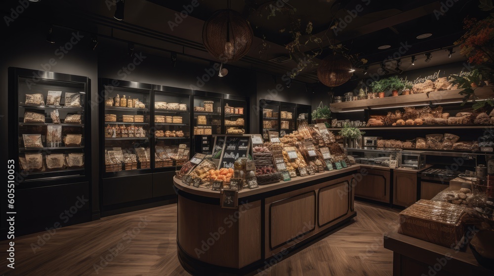 Inside a grocery store wide angle shot - made with Generative AI tools Inside a grocery store wide angle shot - made with Generative AI tools