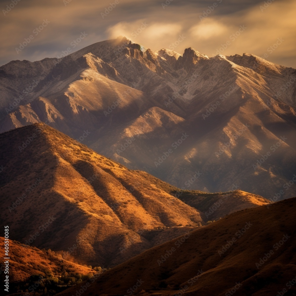 Obraz premium Rugged Mountain Range, Generative AI